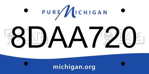 8DAA720 Michigan License Plate