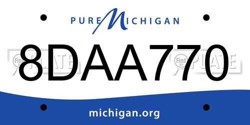 8DAA770 Michigan License Plate