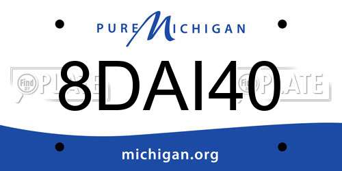 8DAI40 Michigan License Plate