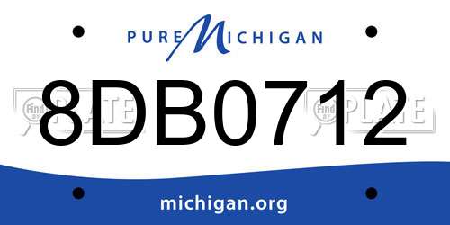 8DB0712 Michigan License Plate