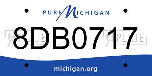 8DB0717 Michigan License Plate