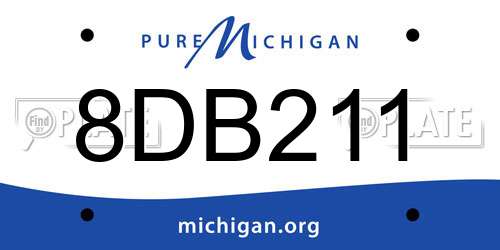 8DB211 Michigan License Plate