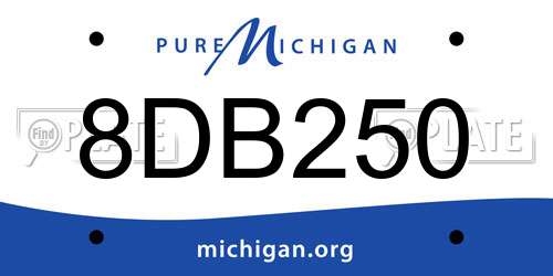8DB250 Michigan License Plate