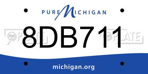 8DB711 Michigan License Plate