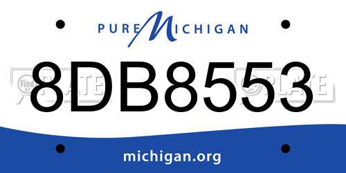 8DB8553 Michigan License Plate