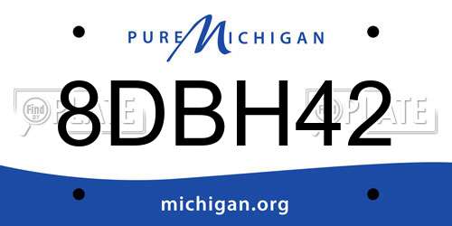 8DBH42 Michigan License Plate
