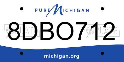 8DBO712 Michigan License Plate