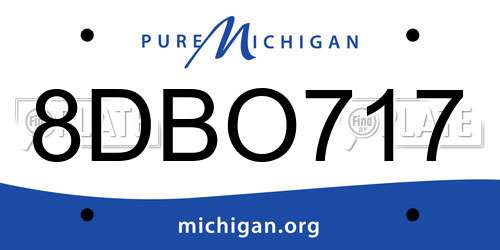 8DBO717 Michigan License Plate