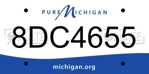 8DC4655 Michigan License Plate