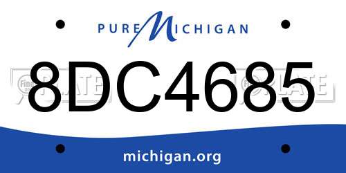 8DC4685 Michigan License Plate