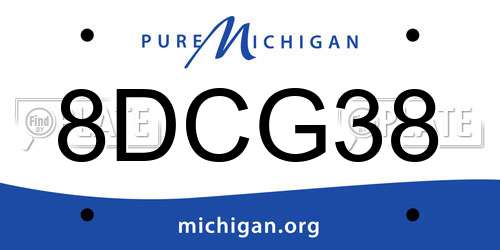 8DCG38 Michigan License Plate