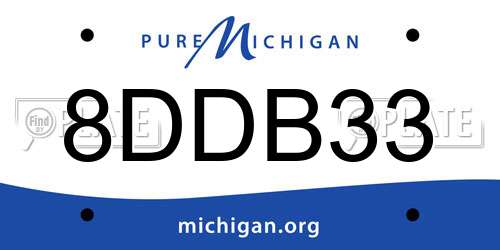 8DDB33 Michigan License Plate
