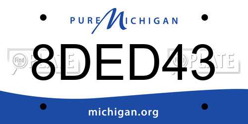 8DED43 Michigan License Plate