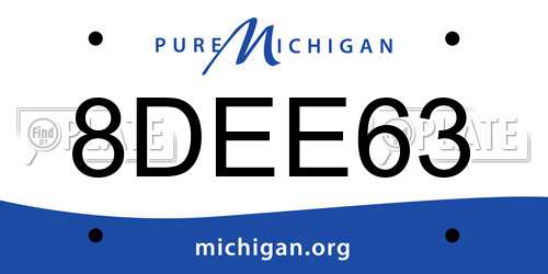 8DEE63 Michigan License Plate