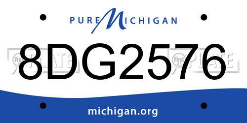 8DG2576 Michigan License Plate
