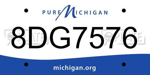 8DG7576 Michigan License Plate
