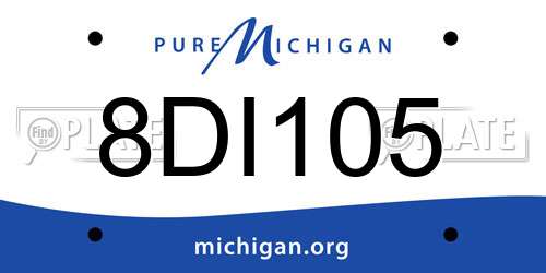 8DI105 Michigan License Plate