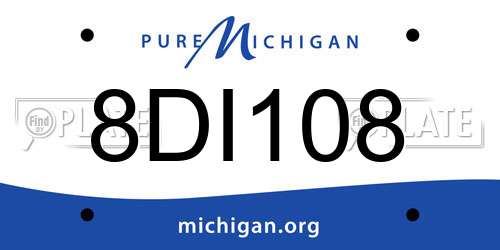8DI108 Michigan License Plate