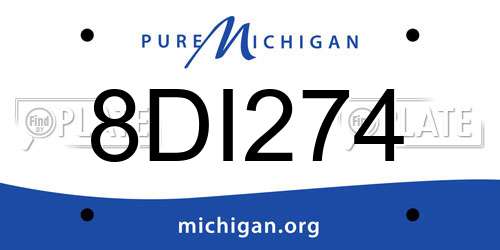8DI274 Michigan License Plate