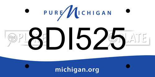 8DI525 Michigan License Plate