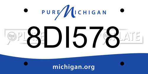 8DI578 Michigan License Plate