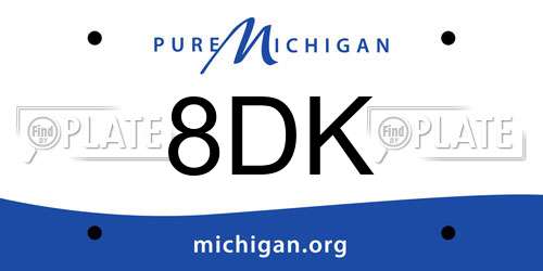 8DK Michigan License Plate