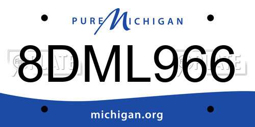 8DML966 Michigan License Plate