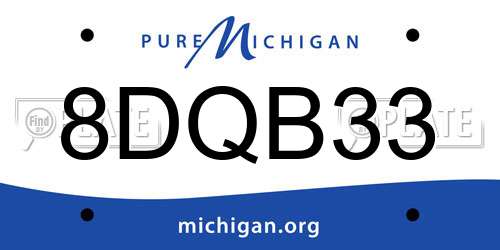 8DQB33 Michigan License Plate