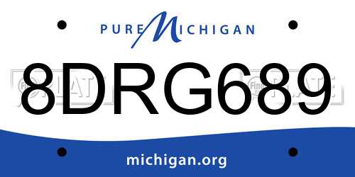 8DRG689 Michigan License Plate