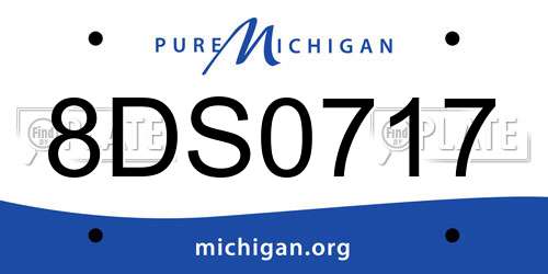 8DS0717 Michigan License Plate