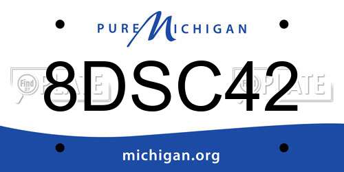 8DSC42 Michigan License Plate