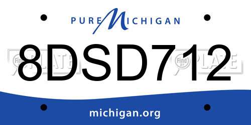 8DSD712 Michigan License Plate