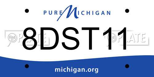 8DST11 Michigan License Plate