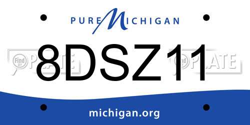 8DSZ11 Michigan License Plate