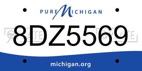 8DZ5569 Michigan License Plate