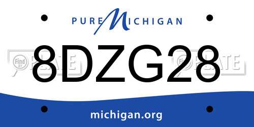 8DZG28 Michigan License Plate