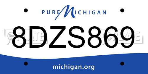 8DZS869 Michigan License Plate
