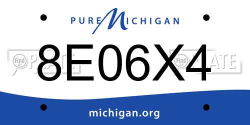 8E06X4 Michigan License Plate