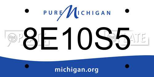 8E10S5 Michigan License Plate