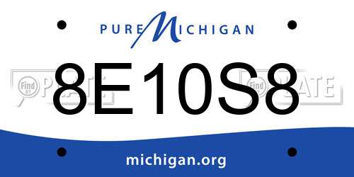 8E10S8 Michigan License Plate