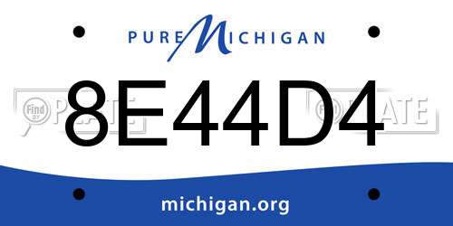 8E44D4 Michigan License Plate