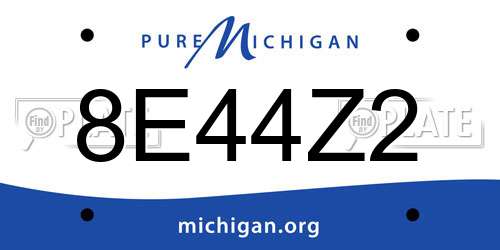 8E44Z2 Michigan License Plate