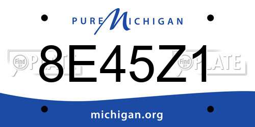 8E45Z1 Michigan License Plate