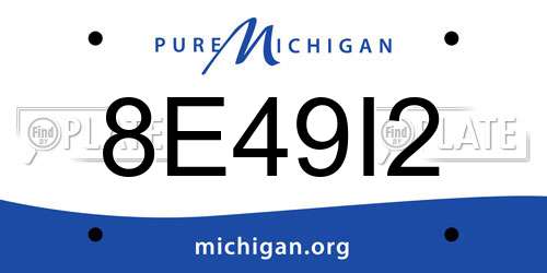 8E49I2 Michigan License Plate