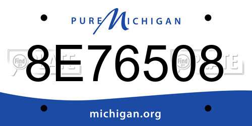 8E76508 Michigan License Plate