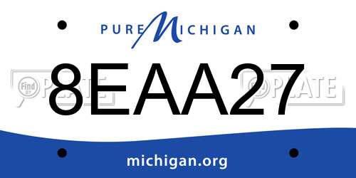 8EAA27 Michigan License Plate