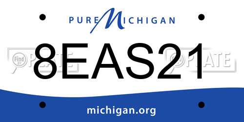 8EAS21 Michigan License Plate