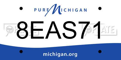 8EAS71 Michigan License Plate