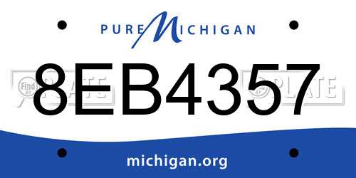 8EB4357 Michigan License Plate