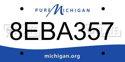 8EBA357 Michigan License Plate